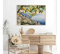 GKUVBF Affiche sur toile style rétro italien, Positano, Capri, Amalfi, citronnier, paysage côtier, décoration murale (30x40cm/sans cadre)