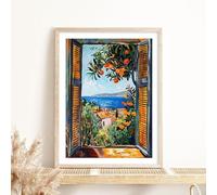 GKUVBF Classiques Henri Matisse Fenêtre ouverte Jardin Paysage Affiches et impressions Impression sur toile Art mural Image pour décoration de chambre 80x120 cm Sans cadre