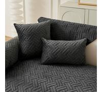 GKXLH 1PC Housse de Coussin - Molleton de Lait Doux et Solide 45x45 Taies d'oreiller pour canapé Décoration intérieure (Gris foncé, Housse de Coussin 45x45 cm)