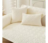 GKXLH 1PC Housse de Coussin - Molleton de Lait Doux et Solide 45x45 Taies d'oreiller pour canapé Décoration intérieure (Beige Blanc, Housse de Coussin 45x45 cm)