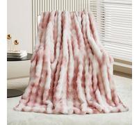 GKXLH Couverture douce et moelleuse - Plaid douillette pour canapé, Couverture en fausse fourrure lapin en peluche, plaid chaud épaisses à bulles pour lit, canapé, chambre à coucher, salon (100x160cm)