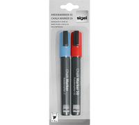 [GL183] SIGEL Marqueurs à craie 50, pointe biseautée 1-5mm, 2 pièc assortis