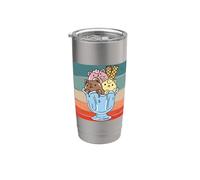 Glace Fun Cat Dessert Bol à glace Chocolat Vanille Gobelet isotherme en acier inoxydable double paroi