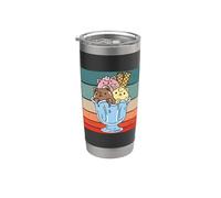Glace Fun Cat Dessert Bol à glace Chocolat Vanille Gobelet isotherme en acier inoxydable double paroi