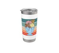 Glace Fun Cat Dessert Bol à glace Chocolat Vanille Gobelet isotherme en acier inoxydable double paroi