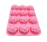 Glace pour cocktails, 12 cavités à rose, libération facile, en silicone, savon, bonbons, mousse, nourriture, whisky, cocktail, artisanat, congélateur, maison, cuisine, bar