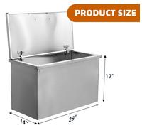 Glacière encastrable pour cuisine extérieure - Récipient de refroidissement en acier inoxydable - Dimensions : 71,1 × 35,6 × 43,2 cm - Couvercle rabattable - Tuyau de vidange avec bouchon