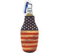 Glacière pour bouteille de bière avec motif drapeau des États-Unis, ensemble patriotique américain avec décapsuleur, refroidisseur amusant à fermeture éclair - En néoprène épais classique pour homme
