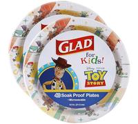 Glad Lot de 2 assiettes jetables en carton pour enfants Disney Pixar Toy Story pour les fêtes et les repas quotidiens, design robuste et adapté aux enfants pour les anniversaires et les événements
