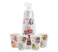 Glad Lot de 24 gobelets en carton pour enfants Princesses Disney 255 ml | Gobelets en carton pour enfants pour un usage quotidien, 255 g