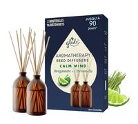 Glade Aromatherapy Bâtonnets - Diffuseur De Parfum Infusées Aux Huiles Essentielles - Calm Mind, Bergamote & Citronelle - 2 Diffuseurs de 80ml