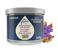 Glade Aromatherapy Bougie, Moment of Zen, Infusées Huiles Essentielles, Lavande & Bois de Santal - 1 Bougies,45 Heures de Parfum