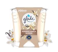 Glade Bougie Parfumée, Fleur de Vanille Romantique, Enrichie en Huiles Essentielles, Végétalienne, Parfum 30H, 1 Bougie
