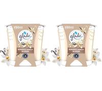 Glade Bougie Parfumée, Fleur de Vanille Romantique, Enrichie en Huiles Essentielles, Végétalienne, Parfum 30H, 1 Bougie (Lot de 2)