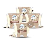 Glade Bougie Vegan Longue Durée Parfum Infusé Huiles Essentielles - Nouvelle Formule Sans Huile De Palme - Romantic Vanilla Blossom - 4 Bougies