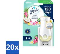Glade - Huilier électrique - Fleurs tropicales exotiques - Sans recharges - Pack avantage - 20 pièces