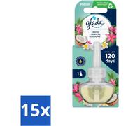 Glade - Recharge d'huile électrique - Fleurs tropicales exotiques - Sans support - Pack avantage - 15 pièces