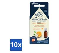 Glade - Recharge Pure Happiness Mist - Aromathérapie - 17,4 ml - Pack avantage - 10 pièces