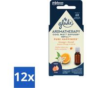 Glade - Recharge Pure Happiness Mist - Aromathérapie - 17,4 ml - Pack avantage - 12 pièces