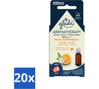Glade - Recharge Pure Happiness Mist - Aromathérapie - 17,4 ml - Pack avantage - 20 pièces