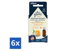 Glade - Recharge Pure Happiness Mist - Aromathérapie - 17,4 ml - Pack avantage - 6 pièces