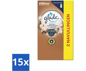 Glade - Recharge Touch & Fresh - Bois de santal-Jasmin sensuel - 2 × 10 ml - Pack avantage - 15 pièces