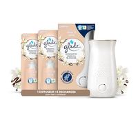 Glade Sense et Spray Diffuseur à Détection de Mouvement - Infusé Aux Huiles Essentielles - Jusqu'à 2 Mois de Parfum - Sans Parabens - Romantic Vanilla Blossom - 1 Diffuseur et 3 Recharges de 18ml