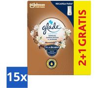 Glade - Touch & Fresh - Bois de santal-Jasmin sensuel - 10 ml - Pack avantage - 15 pièces