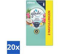 Glade - Touch & Fresh - Fleurs tropicales exotiques - 2x 10 ml - Pack avantage - 20 pièces