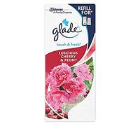 Glade Touch & Fresh Lot de 12 recharges de désodorisant pour salle de bain et maison, cerise et pivoine, 12 x 10 ml