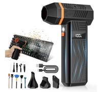 GLAM Souffleur d’Air Électrique 150000 RPM, Mini Souffleur Sans Fil Puissant à 4 Vitesses, Soufflette Air Comprimé avec Écran & Lumière LED pour PC, Clavier, Voiture, Neige, Barbecue, Maison