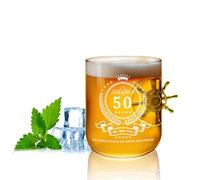 Glamifyr Cadeau de 50e anniversaire pour homme 330 ml, verre à bière 330 ml, verre à bière avec gravure, verres à whisky, verres à whisky, chope à bière personnalisée, pour père, mari, ami, idées