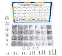Glamoreal 1670Pcs Assortiment de Micro-vis et écrous métriques en Acier Inoxydable 304, Tailles M1, M1.2, M1.4, M1.6, M2, M2.5, vis mécaniques à tête bombée cruciforme pour électronique, modèles RC
