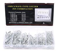 Glarks 150 pcs Heavy Duty Zinc plaqué épingles à Cheveux Cotter Goupille d'attelage Broches Assortiment kit