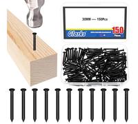 Glarks 150pcs 30mm Brick Steel Nails Kit, Nails de matériel en acier au carbone noir, Nails de finition, Nails suspendus Brad et image, Nails en bois, Nails de ciment pour la paroi sèche et le pin