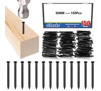 Glarks 150pcs 50mm Brick Steel Nails Kit, Nails de matériel en acier au carbone noir, Nails de finition, Nails suspendus Brad et image, Nails en bois, Nails de ciment pour la paroi sèche et le pin