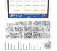 Glarks 170pcs M3/M4/M5/M6 Torx Kit de vis de feuille, Vides anti-vol de sécurité en acier inoxydable, Torx Drive Tamper Proof Screw, Vide à tête plate pour l'industrie mécanique, Meubles, Bois