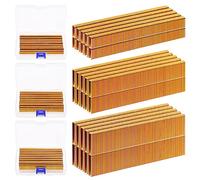 Glarks 2000pcs no.18 agrafes à couronne étroite, 1/2 "galvanisé couronne étroite agrafes combo kit pour agrafeuse électrique, pneumatique, bricolage décoration de la maison (or)