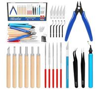 Glarks 27pcs d'outils d'imprimante 3D Kit, comprend outil de débarrage 1pcs avec lames 6pcs, couteau Exacto 1pcs avec lames 5pcs, coupe à rinçage 1pcs, pinces 2pcs, fichiers d'aiguille 5pcs