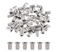 Glarks 304 en acier inoxydable Plat Tête filetée Rivetnut Insert Nutsert Rivet Écrou Assortiment kit - M3 M4 M5 M6 M8 M10, M4, 50
