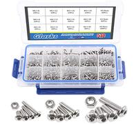 Glarks 510 pcs M3 M4 M5 en acier inoxydable 304 Allen hexagonale Drive Button Tête Socket Cap Boulons Vis Assortiment kit