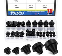 Glarks 70 Bouchons en Silicone de 3,7/4,2/5,7/6,5/7,5 mm, Bouchons étanches en Silicone Noir, Bouchons Ronds en Silicone pour cloison de Cuisine Bouchons étanches