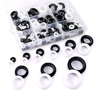 Glarks Assortiment de 200 œillets ronds en caoutchouc pour câblage, câble, fils, 9 tailles