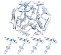 Glarks Lot de 12 boulons d'ancrage à bascule M6 x 100 mm avec kit de joints, chevilles à bascule en acier au carbone, ancrages muraux creux, ancrages à bascule pour cloison sèche, planche, brique de