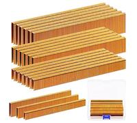 Glarks Lot de 2 800 agrafes à couronne étroite de calibre 18, 3 tailles : 1,27 cm, 1,9 cm, 2,5 cm - Assortiment d'agrafes étroites galvanisées pour agrafeuse électrique, pneumatique, bricolage (doré)