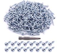 Glarks Lot de 280 vis à trou de poche #20,3 x 2,5 cm avec revêtement en zinc - Vis à bois auto-taraudeuses à filetage grossier pour bois et tôle (filetage épais #20,3 x 2,5 cm)