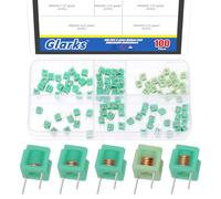 Glarks MD0505 Lot de 100 inductances réglables 5 valeurs 1,5T 2,5T 3,5T 4,5T 5,5T Inductance creuse moulée pour électronique industrielle, automobile, domestique (MD0505)