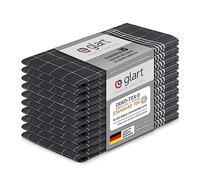 Glart 48GI2 Lot de 10 torchons de Cuisine, 50x70 cm, 100% Coton Oeko-TEX Standard 100, Gris, sans Peluche, prélavés, torchons pour Cuisine et Vaisselle