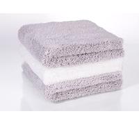 Glart Lot de 3 Chiffons Microfibres, 40 x 40 cm, coupés par ultrasons, pour Cuisines et façades de Meubles de Cuisine laqués, Gris