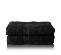 Glart - Lot de Serviettes Éponge de Qualité Supérieure, Gamme Disponible en 6 Coloris et 5 Tailles, Coloris : Noir, 2 Serviettes de Bain de 70 X 140 cm